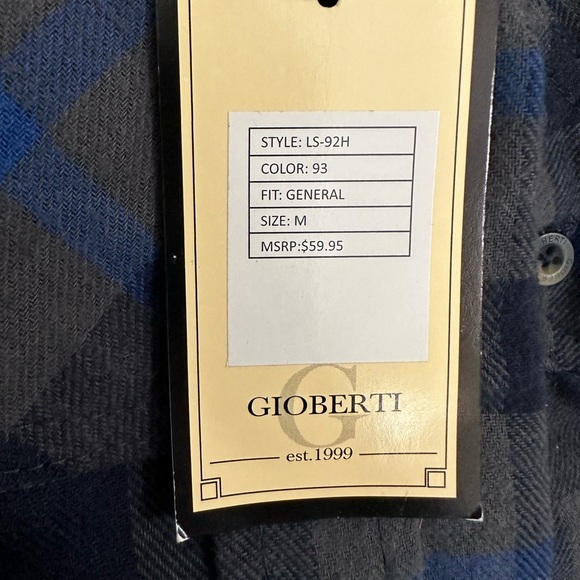 BRAND NEW GIOBERTI MENS BUTTON DOWN FLANNEL - Picture 2 of 4